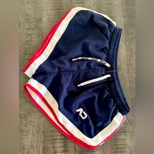 Blue and White Hybrid Shorts with Elastic Waistband